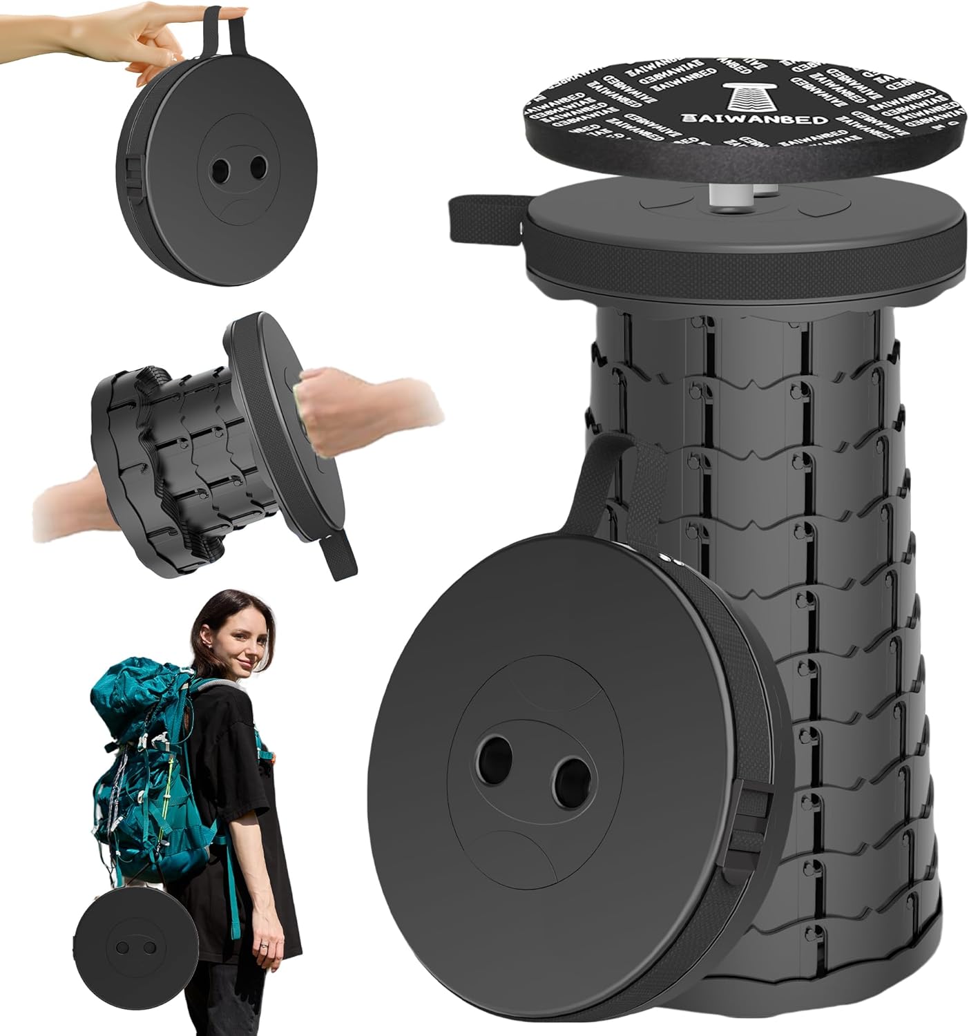 Collapsible Stool w/cushion